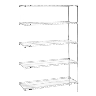 18"d x 74"h Stainless Steel 5-Shelf Add-Ons