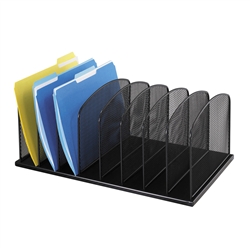 Black Mesh Organizer with 8 Upright Sections for File Folders