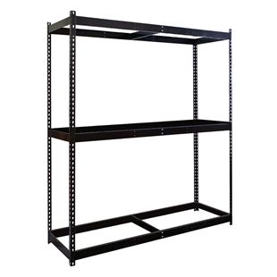 18"d x 84"h 3-Shelf Black Double Rivet Shelving Starter Units