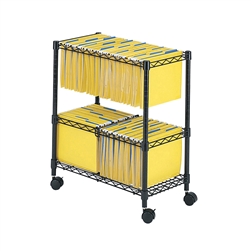 2 tier rolling wire file cart