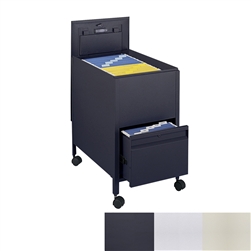 Locking Mobile Letter Size Tub File with Drawer