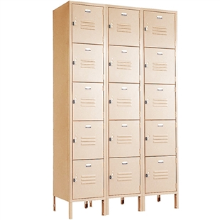 5-Tier Lockers - 12"d x 12"w x 66"h - Champagne