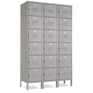 Six Tier Lockers - 15"d x 12"w x 78"h - Gray