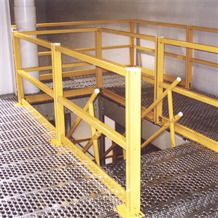 2 Railing Mezzanine Safety Unit w/ 2 Line Posts