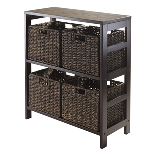 Granville 5-Piece Storage Shelf w/ 4 Baskets - Espresso