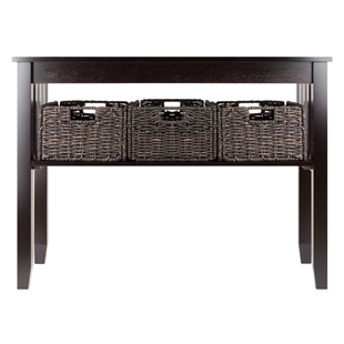 Morris Console Hall Table w/ 3 Baskets