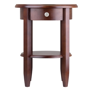 Concord Round End Table w/ Drawer & Shelf