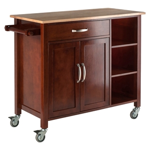 Mabel Kitchen Cart - Walnut/Natural