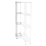 Industrial Wire Shelving Add On Kit with 4 Shelves - 8"d x 8"h