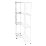 8"d x 8"w Chrome Wire Shelving Add-On Units w/ 4 Shelves