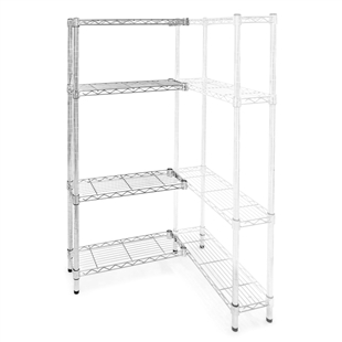 Wire Shelving Add On Kit with 4 Shelves - 8"d x 18"h