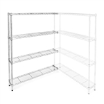 Wire Shelving Add On Kit with 4 Shelves - 8"d x 48"h