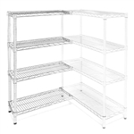 Wire Shelving Add On Kit with 4 Shelves - 12"d x 36"h
