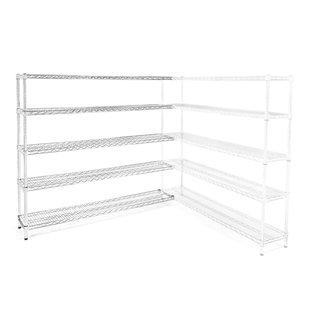 18"d x 54"w Chrome Wire Shelving Add-Ons w/ 5 Shelves