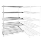 21"d x 42"w Chrome Wire Shelving Add-Ons w/ 5 Shelves