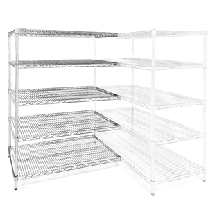 21"d x 48"w Chrome Wire Shelving Add-Ons w/ 5 Shelves