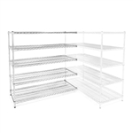 21"d x 60"w Chrome Wire Shelving Add-Ons w/ 5 Shelves