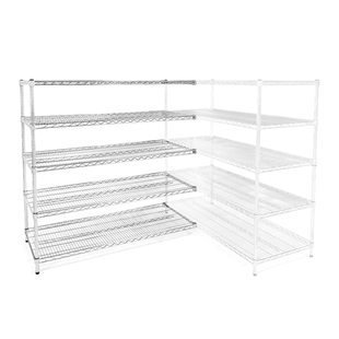 21"d x 60"w Chrome Wire Shelving Add-Ons w/ 5 Shelves