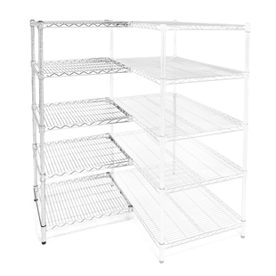 24"d x 30"w Chrome Wire Shelving Add-Ons w/ 5 Shelves