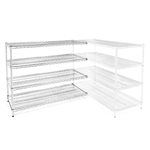 Wire Shelving Add On Kit with 4 Shelves - 24"d x 72"h