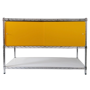 24"d Colored Sliding Door Shelving Enclosures