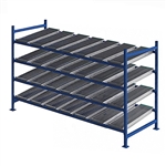 48"d x 96"w x 84"h Gravity Flow Rack w/ SpanTrack Roller Lanes