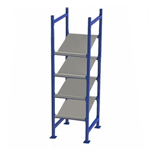 48"d x 48"w x 84"h Gravity Flow Rack w/ Pick Shelves