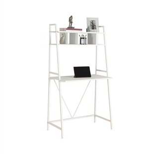 Compact Ladder Computer Desk - White