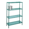 21"d Green Epoxy Wire Shelving Unit with 4 Shelves