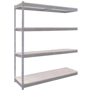 Lyon 48"d 4-Shelf Double Rivet Shelving Add-On Units - Gray