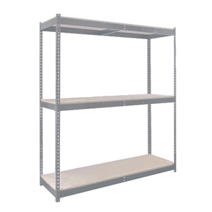 Lyon 18"d 3-Shelf Double Rivet Shelving Starter Units - Gray