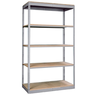 Lyon 12"d 5-Shelf Single Rivet Shelving Starter Units - Gray