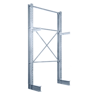 16'h Single Sided Galvanized Cantilever Rack with 48" Arms