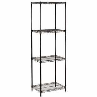 Black Wire Shelving - 18"d with 4 Shelves - Nexel