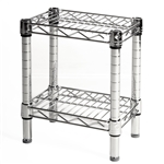 10"d x 14"h Chrome Wire Shelving w/ 2 Shelves