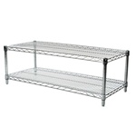 Industrial Wire Shelving Unit with 2 Shelves - 18"d