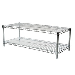 Industrial Wire Shelving Unit with 2 Shelves - 18"d