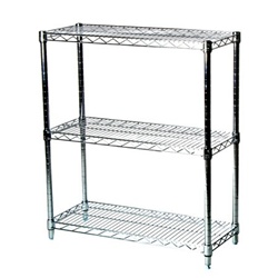 Industrial Wire Shelving Unit with 3 Shelves - 14"d