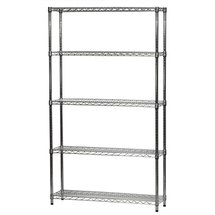 Wire Shelving Unit w/ 5 Shelves - 12"d x 42"w