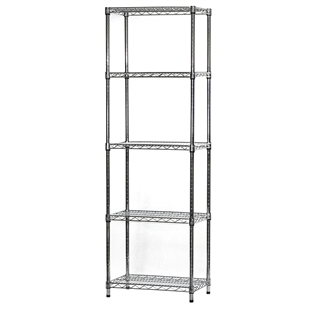 Industrial Wire Shelving Unit with 5 Shelves - 14"d x 24"w
