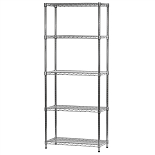 Industrial Wire Shelving Unit with 5 Shelves - 14"d x 30"w