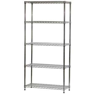 Industrial Wire Shelving Unit with 5 Shelves - 14"d x 36"w