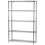 Wire Shelving Unit with 5 Shelves - 14"d x 48"w