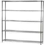 Industrial Wire Shelving Unit with 5 Shelves - 14"d x 72"w