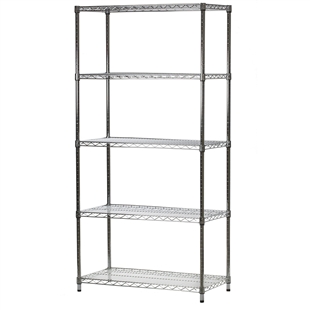 Industrial Wire Shelving Unit with 5 Shelves - 18"d x 36"w x 54-96"h