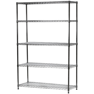 Wire Shelving Unit with 5 Shelves - 18"d x 48"w