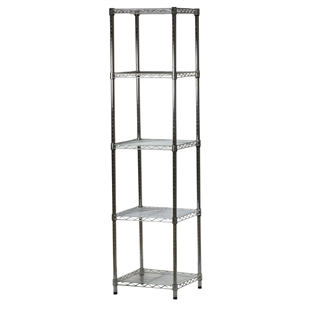 21"d x 21"w Chrome Wire Shelving w/ 5 Shelves