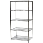 Industrial Wire Shelving Unit with 5 Shelves - 24"d x 36"w