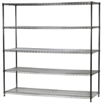 Industrial Wire Shelving Unit with 5 Shelves - 24"d x 72"w