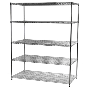 Industrial Wire Shelving Unit with 5 Shelves - 30"d x 60"w
